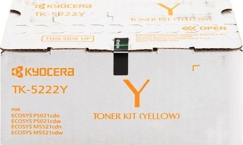Kyocera 1T02R9AUS1 model TK-5222Y Toner Cartridge, Yellow Print Color, Standard Yield Type, Laser Print Technology, 1200 Pages Yield Typical Print Yield, For use with Kyocera Printers P5021cdw, M5521cdw and P5021cdn, UPC 632983037324 (1T02R9AUS1 1T02-R9AU-S1 1T02 R9AU S1 TK5222Y TK-5222Y TK 5222Y)