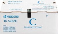 Kyocera 1T02R9CUS1 model TK-5222C Toner Cartridge, Cyan Print Color, Standard Yield Type, Laser Print Technology, 1200 Pages Yield Typical Print Yield, For use with Kyocera Printers P5021cdw, M5521cdw and P5021cdn, UPC 632983037560 (1T02R9CUS1 1T02-R9CU-S1 1T02 R9CU S1 TK5222C TK-5222C TK 5222C) 