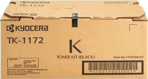 Kyocera 1T02S50US0 model TK-1172 Toner Cartridge, Black Print Color, Laser Print Technology, 7200 Pages Yield at 5% Average Coverage Typical Print Yield, For use with Kyocera Ecosys Printers M2640idw, M2540dw and M2040dn, UPC 632983040652 (1T02S50US0 1T02-S50U-S0 1T02 S50U S0 TK-1172  TK 1172  TK1172 )