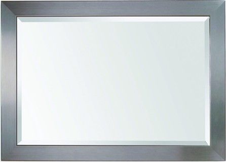 Bassett Mirror 63307-1814EC Model 63307-1814 Thoroughly Modern Stainless Wall Mirror; Brushed chrome Stainless wall mirror has a timeless, contemporary design; Dimensions 29