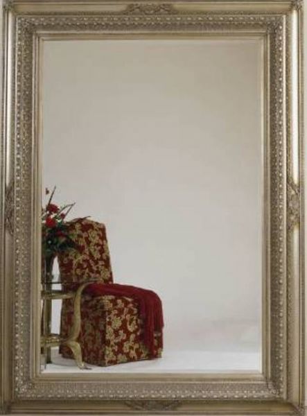 Bassett Mirror 6357-1242EC Castello Leaner Mirror, Silver Leaf Finish, Rectangular Frame Shape, Framed, Traditional Style, Floor Mirrors Type, Solid wood frame, 90