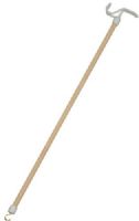 Mabis 640-8110-0000 Dressing Aid Stick, Assists with dressing and undressing, One hook on each end, White, vinyl-coated hook helps with clothing, Small metal hook assists with zippers, Durable, lightweight wood constructions, 27" long, Wood construction (640-8110-0000 64081100000 6408110-0000 640-81100000 640 8110 0000) 