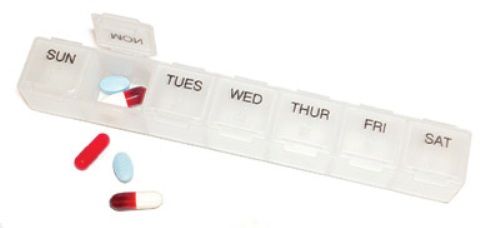 Mabis 640-8218-9606 7-Day Pill Holder; 6/Case, Features easy-to-open daily compartments (640-8218-9606 64082189606 6408218-9606 640-82189606 640 8218 9606)
