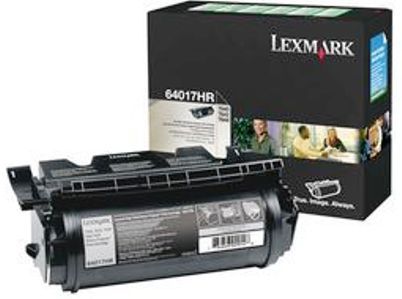 Lexmark 64017HR Black High Yield Return Program Print Cartridge, Works with Lexmark T640, T642 and T644 Printers, 21000 standard pages Declared yield value in accordance with ISO/IEC 19752, New Genuine Original OEM Lexmark Brand (640-17HR 64017-HR 64017 HR 64017H)