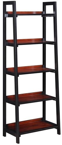 Linon 64019BLKCHY-01-KD-U Camden Five Shelf Bookcase; Has a transitional design and style; Perfect for small spaces, each item occupies minimal floor space but provides ample storage and display space; Black Cherry finish exudes sophistication; Perfect for storing and displaying books and decorative items, is sturdy and durable; UPC 753793918907 (64019BLKCHY01KDU 64019BLKCHY-01KD-U 64019BLKCHY01-KDU 64019BLKCHY-01KD-U)