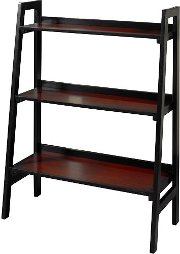 Linon 64021BLKCHY-01-KD-U Camden Three Shelf Bookcase; Has a transitional design and style; Perfect for small spaces, each item occupies minimal floor space but provides ample storage and display space; Black Cherry finish exudes sophistication; Perfect for storing and displaying books and decorative items, is sturdy and durable; UPC 753793909271 (64021BLKCHY01KDU 64021BLKCHY-01KD-U 64021BLKCHY01-KDU 64021BLKCHY-01KD-U)