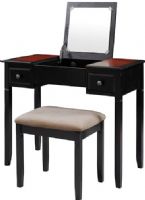 Linon 64023BLKCHY-01-KD-U Camden Vanity Set; Has a transitional design and style; Perfect for small spaces, each item occupies minimal floor space but provides ample storage and display space; Rich Black Cherry finish exudes sophistication; Classic and timeless addition to a bedroom, large closet or dressing space; UPC 753793909295 (64023BLKCHY01KDU 64023BLKCHY-01KD-U 64023BLKCHY01-KDU 64023BLKCHY-01KD-U) 