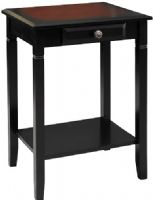 Linon 64027BLKCHY-01-KD-U Camden Accent Table; Has a transitional design and style; Perfect for small spaces, each item occupies minimal floor space but provides ample storage and display space; Rich Black Cherry finish exudes sophistication; Ideal for placing near a chair, sofa or bed; UPC 753793909394 (64027BLKCHY01KDU 64027BLKCHY-01KD-U 64027BLKCHY01-KDU 64027BLKCHY-01KD-U) 