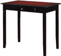 Linon 64030BLKCHY-01-KD-U Camden Desk; Has a transitional design and style; Perfect for small spaces, each item occupies minimal floor space but provides ample storage and display space; Rich Black Cherry finish exudes sophistication; Perfect for placing in a living space or home office; UPC 753793918914 (64030BLKCHY01KDU 64030BLKCHY-01KD-U 64030BLKCHY01-KDU 64030BLKCHY-01KD-U) 