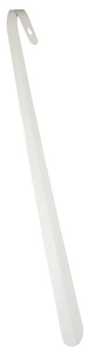 Mabis 640-8174-1900 Steel Shoe Horn, 24in long white epoxy-coated steel construction, Convenient hanger hole for storage, Helps people with a limited range of motion slip into shoes without bending, bruising heels or crushing the backs of the shoes (64081741900 6408174-1900 640-81741900 640 8174 1900)