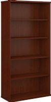 Bush WC36714 Series C: Open Double Bookcase, Two fixed shelves for stability, Matches 71" Hutch in height and depth, Three adjustable shelves for flexibility, Accepts Half-Height Door Kit in lower position, UPC 642125198400, Mahogany  Finish (WC36714 WC-36714 WC 36714) 