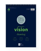 Strathmore 643-61 Vision Drawing Pad 11" x 14"; This 64 lb medium-tooth drawing paper provides easy blending, shading and a strong surface for clean erasure; It is the ideal choice for dry media studies; Wire bound; Micro-perforated; 65 Sheets; Shipping Weight 1.4 lb; Shipping Dimensions 14.00 x 11.00 x 0.62 in; UPC 012017643613 (STRATHMORE64361 STRATHMORE-64361 VISION-643-61 STRATHMORE/64361 64361 ARTWORK) 