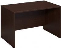 Bush WC12948 Business Furniture Series Shell Desk - 48" W, All work Surfaces and leg end panels are 1" thick, Pencil Drawer or Keyboard Trays in center position, Two 3/4 pedestals, 2-Drawer or 3-Drawer Mobile Pedestals, Durable thermally fused laminate work surfaces feature superior resistance to scratches and stains, UPC 643765591637, Mocha Cherry Finish (WC12948 WC-12948 WC 12948) 