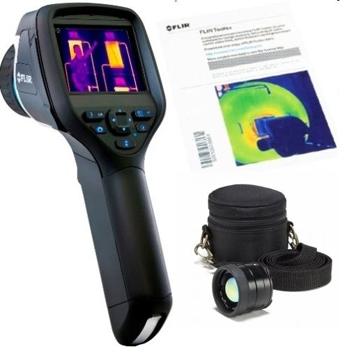 FLIR 64501-0101-KIT-45 Model E40-KIT-45 E-Series Thermal Imaging Camera with MSX Thermal Image Enhancement, T198583 Tools+ Scratchcard (2 Users) Software and 1196960 Wide Angle Lens (45, f=10mm) with Case, Resolution 160 x 120 pixels, 3.5 (320 x 240) Color LCD Touch Screen, 25 Standard Lens (645010101KIT45 64501-0101KIT-45 645010101-KIT45 64501-0101-KIT 64501-0101 E40KIT45 E40-KIT E40)