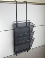Safco 6452BL Onyx Panel Organizer Triple Basket, Black, 3 Compartments, Fits Panel Size up to 4" max, Steel Mesh Material, Can be wall mounted or hung over your panel wall, Dimensions 13 1/4"w x 4"d x 18"h (6452-BL 6452 BL 6452B) 