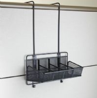 Safco 6454BL Onyx Panel Organizer Supplies 4 Pocket, Black, 4 Compartments, Fits Panel Size up to 4" max, Steel Mesh Material, Can be wall mounted or hung over your panel wall, Dimensions 13 1/4"w x 5"d x 6"h (6454-BL 6454 BL 6454B) 