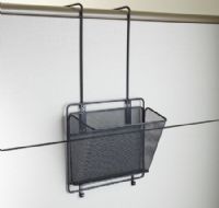 Safco 6455BL Onyx Panel Organizer Basket, Black, 4 Compartments, Fits Panel Size up to 4" max, Steel Mesh Material, Can be wall mounted or hung over your panel wall, Dimensions 13 1/4"w x 4"d x 9 3/4"h (6455-BL 6455 BL 6455B) 