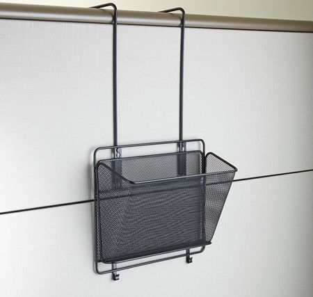 Safco 6455BL Onyx Panel Organizer Basket, Black, 4 Compartments, Fits Panel Size up to 4