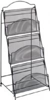 Safco 6460BL Onyx Floor Rack 3 Pocket, Black, 3 Compartments, Compartment Size 12 1/4" W x 8 1/2" H x 2 1/4" D, Steel Mesh Material, GREENGUARD, Dimensions 12 1/2"w x 13"d x 26 3/4"h, Weight 4.5 lbs (6460-BL 6460 BL 6460B) 