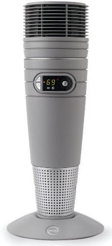 Lasko 6405 Designer Series Oscillating Ceramic Heater Model; Decorative Metal Scrollwork Base blends beautifully with Surrounding Decor; Electronic Touch-Control Operation, Adjustable Thermostat, 7-Hour Timer; Built-In Safety Features; Oscillation for Broad Coverage; 1500 Watts of Comforting Warmth; 2 Quiet Settings, High Heat, Low Heat, PLUS Auto (Thermostat Controlled); Fully Assembled; E.T.L. listed; 8.25