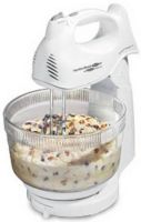 Hamilton Beach 64695 Power Deluxe Hand/Stand Mixer, 225-watt stand mixer, detaches for use as hand mixer, 6 speeds with power-burst button for just the right amount of control, 4-quart glass bowl, traditional beaters, dough hooks, Lever shifts bowl side-to-side for thorough mixing, UPC 040094646951 (64695 64-695 64 695) 
