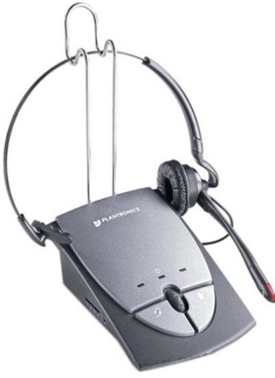 Plantronics 65145-01 model S12 Corded Telephone Headset System, Over the ear, Over the head Design Type, Leatherette ear pads Ear Cushion, Boom Microphone Type, 1 x RJ9 Interfaces, Volume and mute controls, Noise-canceling microphone, Call Clarity technology, Convenient headset stand, UPC 017229116719 (6514501 65145 01 S-12 PL-S12 PLA-S12 PLAS12)