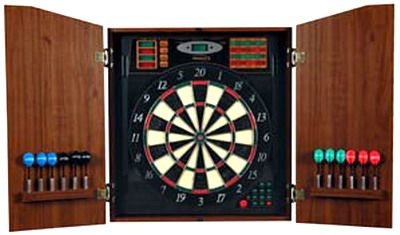 Halex 65164 model H5400X Dart Board in Wood Cabinet, 13-3/4