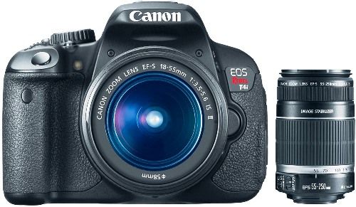 Canon 6558B003L1-KIT EOS Rebel T4i EF-S 18-55mm IS II Digital Camera with EF-S 55-250mm f/4-5.6 IS II Telephoto Zoom Lens, 3.0 in. (Screen aspect ratio of 3:2) LCD Monitor, 18.0 Megapixel CMOS (APS-C) sensor, 14-bit A/D conversion, ISO 10012800, High speed continuous shooting up to 5.0 fps allows you to capture all the action, UPC 837654671894 (6558B003L1KIT 6558B003-L1-KIT 6558B003-L1KIT 6558B003 L1-KIT)
