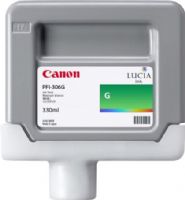 Canon 6664B001AA Model PFI-306G Pigment Ink Tank 330ml, Green for use with imagePROGRAF iPF8300, imagePROGRAF iPF8300S, imagePROGRAF iPF8400, imagePROGRAF iPF8400S, imagePROGRAF iPF8400SE, imagePROGRAF iPF9400 and imagePROGRAF iPF9400S Large Format Printers, New Genuine Original OEM Canon Brand, UPC 013803154771 (6664-B001AA 6664B-001AA 6664B001A 6664B001 PFI306G PFI 306G PFI306) 