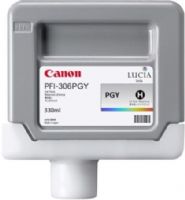 Canon 6667B001AA Model PFI-306PGY Pigment Ink Tank 330ml, Photo Gray for use with imagePROGRAF iPF8300, imagePROGRAF iPF8300S, imagePROGRAF iPF8400, imagePROGRAF iPF8400S, imagePROGRAF iPF8400SE, imagePROGRAF iPF9400 and imagePROGRAF iPF9400S Large Format Printers, New Genuine Original OEM Canon Brand (6667-B001AA 6667 B001AA 6667B001A 6667B001 PFI306PGY PFI 306PGY PFI306) 