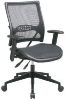 Office Star 6763 Space Collection Dual Function Air Grid Back and Seat Managers Chair with Adjustable Arms, Air grid seat back with built-in lumbar support, One touch pneumatic seat height adjustment, Dual function control, 19.5" W x 19.75" D x 3.5" T Seat Size, 19" W x 21.25" H Back Size, Height adjustable angled arms with soft PU pads (67-63 67 63)  