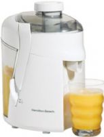 Hamilton Beach 67800 HealthSmart Juice Extractor, White, Healthy, fresh-tasting fruit & vegetable juices, Large feeding tube and locking side latches promise safety, Removable pulp collector captures leftovers for simple disposal, Durable stainless steel cutter/strainer, 25 food & drink recipes included, Safety latches, UPC 040094678006 (67-800 678-00) 