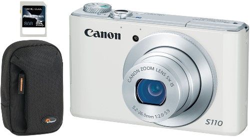 Canon 6799B001-3A-KIT PowerShot S110 Compact Digital Camera with Built-in WiFi and Tahoe 30 Compact Camera Molded Case and 8GB SDHC Memory Card, 3.0-inch TFT Color LCD with Touch-screen panel with wide viewing angle, 12.1 Megapixel High-Sensitivity CMOS sensor, 25x Optical Zoom with 24mm Wide-Angle lens, UPC 091037253705 (6799B0013AKIT 6799B0013A-KIT 6799B001-3AKIT 6799B001 3A-KIT)