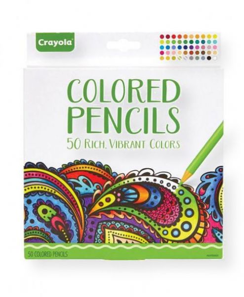 Crayola 68-0050 Aged Up 50 Set Colored Pencils; Crayola Colored Pencils are the perfect tools for the young and young at heart; Discover the soothing nature of coloring as you bring out the beauty of finely detailed line art; Colors come in a rich and relaxing palette to keep you calm, cool and colorful; UPC 071662600501 (68-0050 680050 PENCILS-68-0050 SET-68-0050 CRAYOLA68-0050 CRAYOLA-68-0050)