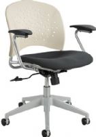Safco 6803LT Reve Task Chair Round Back,Latte; 360° Swivel, Tilt, Tilt Tension, Tilt Lock; 250 lbs. Weight Capacity; Dual Wheel Carpet Casters; 2" Diameter Wheel/Caster Size; GREENGUARD; Seat Size 18 1/2"w x 17"d; Back Size 18"w x 13 3/4"h; Seat Height 18" to 22 1/2"; Includes Fixed Arms; Dimensions 24"w x 24"d x 35 1/2" to 39"h (6803-LT 6803 LT 6803L) 