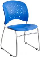 Safco 6804LA Reve Guest Chair Sled Base Round Back, Lapis; 18" Seat Height; 250 lbs. Weight Capacity; Seat Size 18 1/2"w x 17"d; Back Size 18"w x 13 3/4"h; Includes round back, all plastic seat, back and Silver frame with ganging connector glides; Dimensions 19 3/4"w x 23 1/2"d x 33 1/2"h (6804-LA 6804 LA 6804L) 