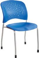 Safco 6805LA Reve Chair Straight Leg with Glides Round Back, Lapis; 250 lbs. Weight Capacity; 18" Seat Height; Seat Size 18 1/2"w x 17"d; Back Size 18"w x 13 3/4"h; Includes round back, all plastic seat, back and Silver Frame with glides; Dimensions 19 3/4"w x 23 1/2"d x 33 1/2"h (6805-LA 6805 LA 6805L) 
