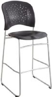 Safco 6806BL Reve Bistro Height Chair with Glides Round Back, Black; 250 lbs. Weight Capacity; 31" Seat Height; Seat Size 18 1/2"w x 17"d; Back Size 18"w x 13 3/4"h; Includes round back, all plastic seat, back and Silver Frame with glides; Dimensions 19 3/4"w x 23 1/2"d x 47 1/2"h (6806-BL 6806 BL 6806B) 