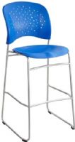 Safco 6806LA Reve Bistro Height Chair with Glides Round Back, Lapis; 250 lbs. Weight Capacity; 31" Seat Height; Seat Size 18 1/2"w x 17"d; Back Size 18"w x 13 3/4"h; Includes round back, all plastic seat, back and Silver Frame with glides; Dimensions 19 3/4"w x 23 1/2"d x 47 1/2"h (6806-LA 6806 LA 6806L) 