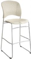 Safco 6806LT Reve Bistro Height Chair with Glides Round Back, Latte; 250 lbs. Weight Capacity; 31" Seat Height; Seat Size 18 1/2"w x 17"d; Back Size 18"w x 13 3/4"h; Includes round back, all plastic seat, back and Silver Frame with glides; Dimensions 19 3/4"w x 23 1/2"d x 47 1/2"h (6806-LT 6806 LT 6806L) 