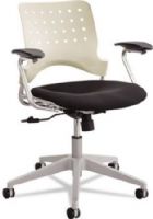 Safco 6807LT ReveTask Chair Round Back, Latte; 250 lbs. Weight Capacity; 18" Seat Height; Seat Size 18 1/2"w x 17"d; Back Size 18"w x 13 3/4"h; Includes round back, all plastic seat, back and Silver Frame with glides; Dimensions 19 3/4"w x 23 1/2"d x 35 1/2"h (6807-LT 6807 LT 6807L) 