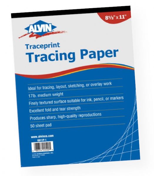 Alvin 6811P-1 Traceprint Tracing Paper 50-Sheet Pad 8.5