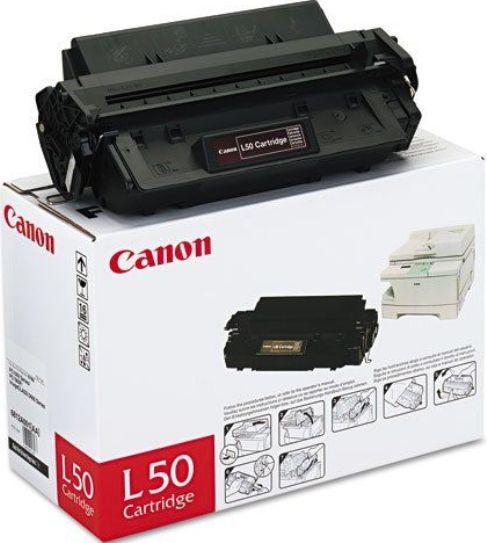 Canon 6812A001 model L-50 Toner Cartridge, Laser Print Technology, Black Print Color, 5000 Page Print Yield, Genuine Brand New Original Canon OEM Brand, For use with Canon PC 1060 and PC 1080F (6812-A001 6812-A001 6812 A00 L 50 L50)