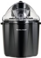 Hamilton Beach 68320B Ice Cream Maker, Black, 1.5 Quart Capacity, Makes ice cream, frozen yogurt, or sorbet in just 25-40 minutes, No ice or rock salt needed, Extra-large ingredient opening makes it easy to add your favorite candy, cookies, or fresh fruit, Outer bowl prevents condensation buildup on counter, Easy lock lid, Gel canister fits easily in freezer, Recipes included (68320-B 68320 683-20B) 