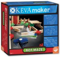 Mindware 68409 Keva Maker, Bot Maze; The KEVA Maker Bot Maze lets you experiment, innovate and create with precision-engineered KEVA planks and a variety of doodads and gizmos; Design your own motorized bots using crafty items found in this kit, or items from around your home and yard; Then construct your maze's tunnels, doorways, passages and obstacles from the planks and connectors; UPC 889070203005 (MINDWARE68409 MINDWARE 68409 MW68409) 