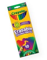 Crayola 68-4410 10-Color Erasable Colored Pencil Set; Change and re-do drawings or correct mistakes; Complete picture-perfect homework assignments and reports in color, without having to worry about starting over; Set includes 10 colors; Shipping Weight 0.18 lb; Shipping Dimensions 0.31 x 3.13 x 8.25 in; UPC 071662044107 (CRAYOLA684410 CRAYOLA-684410 CRAYOLA-68-4410 CRAYOLA/684410 684410 ARTWORK) 