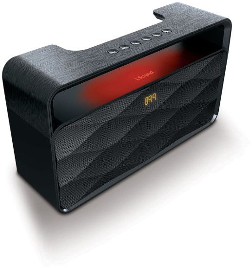 iSound 6861 HiFi Waves Pro Speaker; Black; Enhanced bass response; Rechargeable for up to 11 hours of playtime; FM Radio; Subtle red LED lighting; Built-in microphone for crystal clear hands free calling; UPC 845620068616 (6861 68 61 6861-HIFI HIFI-6861 6861-WAVES ISOUND-6861)