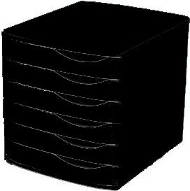 Axcess 6862569 Desktop Organizer, 6 drawer desk set with closed front drawers, Black case with Black drawers (686-2569 NPSG)