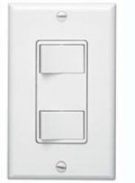 Broan 68W 2-Function Control, White, 15 amp, 120V Wall Control; Two independent, 120V, 15 amp rocker switches (20 amp total); Fits single-gang box; Blister packs available (P68W, P68V); For all Broan heaters and fans within amp ratings; UPC 026715038855 (BROAN68W 68W 68W) 