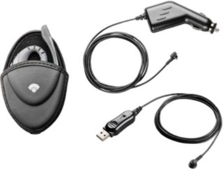 Plantronics 69679-01 Travel Pack For use with Discovery 640 640e 645 and Voyager 510 510S 510SL 510SL+ Headsets, Includes Belt Clip Carry Pouch, Car Lighter Adapter and USB Charging Cable, UPC 017229121836 (6967901 69679 01 6967-901 696-7901)
